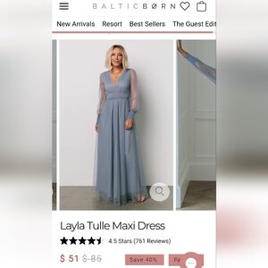 Baltic Born Layla Tulle Maxi Dress - Blue